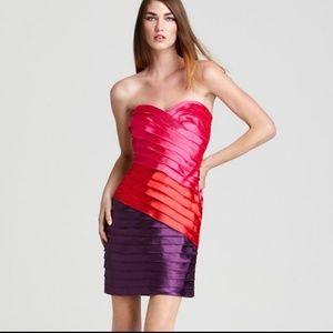Max and Cleo Ariel Colorblock Strapless Dress
